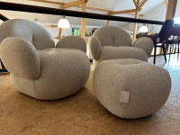 Freifrau - 2er Set Nana Love Seat Stoff Monza Melange 99 Beige Inklusive Hocker - 3