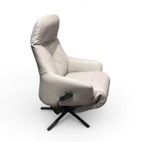 himolla - Sessel 7578 S-Lounger Leder Eleganza Coala Hellgrau Sternfuß Metall Schwarz Matt Inkl. 2-Motorig Aufstehhilfe - 3