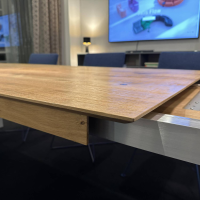 Scholtissek - Esstisch Divano VI Knorrige Eiche Mit Harz Gestelle Metall Weiß Mit Auszug - 4