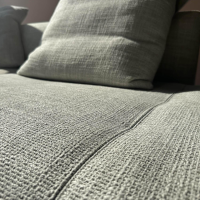 Walter Knoll - Ecksofa Muud Stoff Weave 7757 Pearl Gestell Schwarz Nackenrolle Leder Paco Black Schwarz - 3