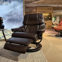 Stressless - Sessel Reno L Leder 091 Cori 85 Brown Braun Gestell Classic Holz 11 Wenge Leg Comfort Mit Kabel - 3