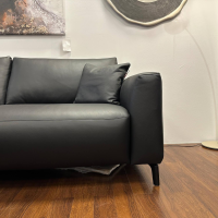 Rom - Ecksofa Cosmo Rindsleder Montana Black Schwarz Füße Stahl Mattschwarz Lackiert Inklusive Kissen - 8