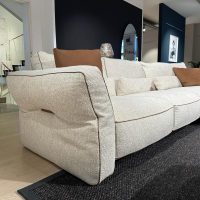 Cierre - Sofa Loden Sectional Stoff 2 Emmi 2 Beige Keder Leder 5 Pelle Setanil Braun Mit Klappbaren Armlehnen - 2