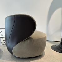 Walter Knoll - Sessel Bao 207 10C Stoff Harald 3 143 Smokey Quarz Beige Leder Saddle Coffe Braun Drehteller Schwarz - 3