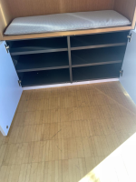 Schönbuch - Garderobenschrank Cabin Lack Grau Weiß Innen Melamin 0776 Dunkelgrau Nische Eiche Matt Mit Kissen - 4