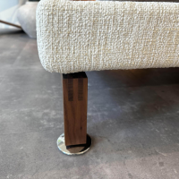 Brühl - Funktionssofa Moule Stoff 3690 40 Beige Holzkufe Nussbaum Geölt Tellerfuß Verchromt Inklusive Kissen - 5