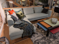 COR - Ecksofa Mell Lounge Stoff 8305 Mintgrün Gestell Metall Verchromt Ohne Deko Kissen - 6