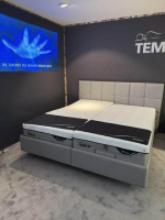Tempur - Bett Relax 180x200 Stoff Ash Grau mit Lattenrost und 2 Matratzen - 7