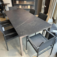 Zumsteg - Essgruppe Portofino Und Gloster 180 Platte Dekton Black Beauty Schwarz Gestell Aluminium Stuhl Textil Schwarz - 4