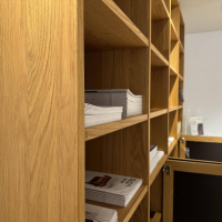 Team 7 - Anbauwand Cubus Eiche Massiv Geölt Und Farbglas Dunkel Braun - 5