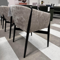 COR - 6er Set Stuhl Kagu 661 Stoff 10 Elitis Chouchou LR 11303 Grau Gestell Eiche Dunkel Lackiert - 6