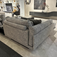 WK Wohnen - Sofa WK 590 Stoff Nizza 92 Stahl Grau Metallkufe U Flach Schwarz - 2