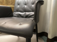 Walter Knoll - Stuhl Liz Wood 1323 Leder Congress 1399 Dark Bronze Braun Gestell Eiche Geflammt - 4