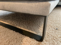 Rolf Benz - Corner sofa Cara 2020 fabric 14.162 stone gray shelf oak veneered runner steel umbra gray - 2