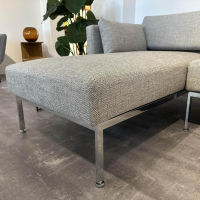 Brühl - Polstergruppe Roro Stoff 4459 90 Grün Grau Gestell Metall Verchromt Glänzend Mit Höhenverstellbaren Füßen - 6