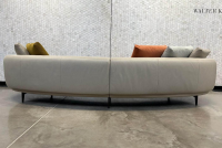 Walter Knoll - Sofa Maaru 850 Leder Elen 1218 Cosy Grey Beige Gestell Bronze Schwarz Matt Pulverbeschichtet Mit 5 Kissen - 4