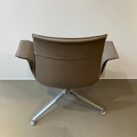 Walter Knoll - Sessel FK Lounge 6727 3G Leder Elen 65 1506 Taupe Beige Grau Gestell Aluminium Poliert Mit Filzgleitern - 5