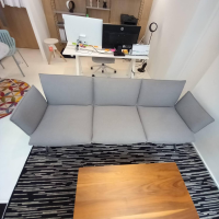 Magis - Sofa Officina Bezug Stoff Torri Lana Rico 130 Grau Gestell Schmiedeeisen Schwarz Lackiert Ohne Couchtisch - 4