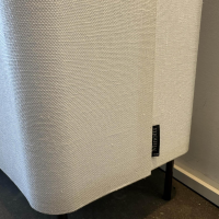 Minotti - Stehleuchte Blanche Halbrund Schirm Leinen Weiß Gestell Nickel Struktur Black Schwarz - 7