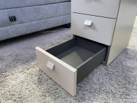 Hülsta - Multi Kommode R Lack Sahara Grau Abdeckplatte Glas Sahara Griff 057 Mit 3 Schubkästen - 8