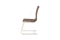 Lavida - 4er Set Freischwinger Jenny Vollgeflecht Coffe Creme Braun Untergestell Rundrohr Edelstahl - 5