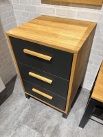 Natura - Schubkastenkommode Wiliston Eiche Geölt Front MDF Gun Metal Schwarz - 3