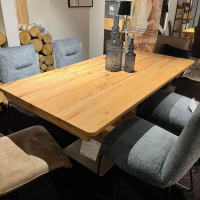 Natura - Esstisch Cartago Soft Astbuche Massiv Natur Geölt Fuß Metall Pulverbeschichtet Ausziehbar - 3