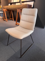 KFF - 6er Set Stuhl Arva Light Leder Belo Horizonte Steingrau 1651 Grau Drahtkufengestell Macadamia M11 Braun - 2