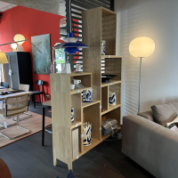 Muuto - Regalsystem Stacked Eiche Furniert Individuell Veränderbar Verbinderelemte Grau - 3