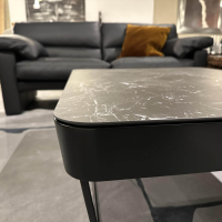 Bacher - Couchtisch Prego Platte Keramik Matt Rock Schwarz Silber Korpus Lack Matt Tiefschwarz Gestell Schwarz Tiefmatt Pulverbeschichtet - 2