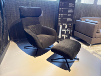 Brühl - Sessel Victor Stoff 4490 99 Schwarz Drehgestell Stahl Schwarz Inklusive Hocker - 7