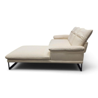JOOP! - Ecksofa 8153 Studio Rohleder Stoff Q2 Uni Natur Beige Füße Metall Schwarz Mit Manueller Verstellung - 6