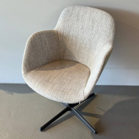 Walter Knoll - Armlehnstuhl Sheru 1437 C Sitz Stoff Togba Sahara Beige Rücken Leder Elen Bamboo Braun Gestell Bronze Pulverbeschichtet - 2