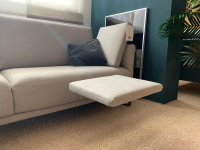 Rolf Benz - Corner sofa Cara 2020 fabric 14.162 stone gray shelf oak veneered runner steel umbra gray - 7