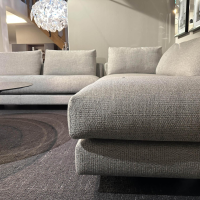 Violetta - Ecksofa Vesna Stoff M107 22 Lichtgrau Mit Verdeckten Gleitern Inklusive 4 Rückenkissen Mit Rollen - 7