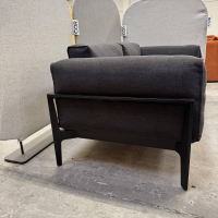 COR - Sofa Elm 22211 Stoff 8073 Anthrazit Gestell Eiche M20 Lack Schwarz Mit Niedrigen Armlehnen - 4