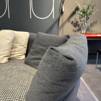 B&B Italia - Ecksofa Dambo Stoff Lissy 251 Gris Grau Füße Aluminium Glanz Inklusive Kissen - 9
