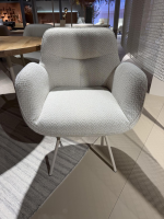 himolla - Stuhl Dining 1473 Stoff 18 Marble Pebbles Beige Gestell Metall Beige Mit Rückholfeder - 2