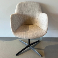 Walter Knoll - Armlehnstuhl Sheru 1437 C Sitz Stoff Togba Sahara Beige Rücken Leder Elen Bamboo Braun Gestell Bronze Pulverbeschichtet - 7