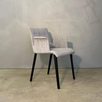Walter Knoll - Stuhl Liz Wood 1321 Stoff Glint Ash Grau Gestell Eiche Schwarz Geflammt Geölt Inklusive Kunststoffgleiter - 5