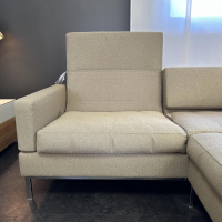 Brühl - Ecksofa Tomo Soft Stoff 3677 020 Grau Braun Füße Metall Glänzend Verchromt Mit Verstellbaren Rückenlehnen - 3