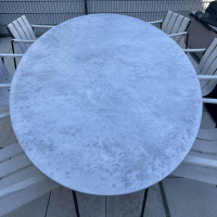 Royal Botania - Sitzgruppe Tisch Conix Ellipse Platte Beton Cement Grau Stuhl Strappy 55 Polster Natural Linen Beige Gestell Anthrazit - 2