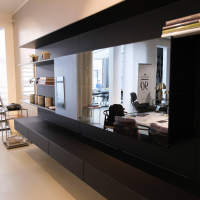 Rimadesio - Wandkomposition Abacus Living Nero Opaco 102 Mit Beleuchtung - 8