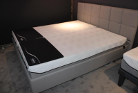 Tempur - Bett Relax 180x200 Stoff Ash Grau mit Lattenrost und 2 Matratzen - 8