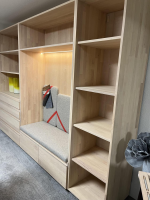 Team 7 - Regal Kids Mit Sitznische Stoff Ripley Rl10 Beige Korpus Erle Weißöl Mit Beleuchtung - 2