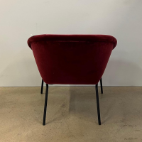 Walter Knoll - Sessel 369 10 Stoff Harald 582 Red Grape Rot Gestell Stahl Matt Schwarz Pulverbeschichtet Mit Filzgleitern - 4