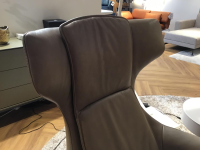 WK Wohnen - Relaxsessel WK 687 Bosso Leder Polo 1091 Braun Grau Gestell Metall Schwarz Mit Elektrischer Verstellung - 2