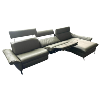 himolla - Ecksofa Velden 8372 Leder Longlife Rustika 24 Zypres Grün Füße Metall Anthrazit - 3
