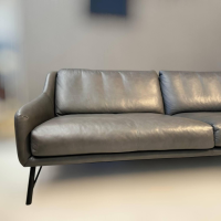 IP Design - Sofa Flow Lounge Leder Space Schiefer Gestell Metall Schwarz Matt - 10