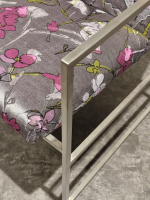 Brühl - Armchair Grace Soft fabric 8001 95 gray pink yellow frame stainless steel smooth - 8